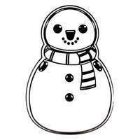 Snowman with scarf icon on isolated white background concept as A cute snowman with a scarf isolated on a white background The simple and playful design is ideal for infographics Squre vector