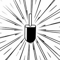 Spinning glowing dreidel with abstract light streaks digital art concept as A spinning dreidel with glowing abstract light streaks that leave a trail of light representing motion a Squre vector