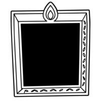 Tika and Diya Frame with Copy Space concept as A border frame featuring a glowing diya and a Bhai Dooj tika on opposite sides leaving room for copy space in the center The glowing Squre vector
