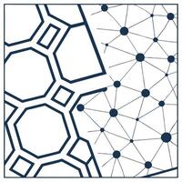 Techno geometric seamless tile pattern featuring interconnected lines and digital textures creating a high tech digital art atmosphere concept as A scene showcasing connected lines Squre vector