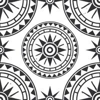 Tribal patterns seamless design with ancient symbols and distressed textures for a rugged time honored look concept as Rugged tribal patterns with ancient symbols and distressed te Squre vector