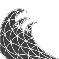 Visualize dynamic wave fractals meeting linear angles isolated in wide white borders forming advanced digital wave tiles concept as Wave fractals converge with angular lines wide w Squre vector
