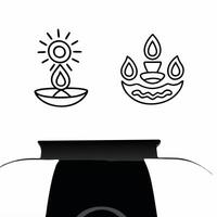Virtual reality headset with Bhai Dooj hologram concept as A VR headset with glowing Bhai Dooj holographic symbols floating nearby The bright glow contrasts with the white backgro Squre vector