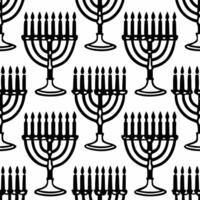 Watercolor Hanukkah menorah tiles with natural fiber accents seamless design concept as A seamless tile pattern featuring watercolor menorahs with natural fiber accents symbolizing Squre vector