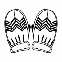 Winter gloves icon with pattern isolated on white concept as A pair of winter gloves with a simple pattern vectorized and isolated on a white background This clean and detailed de Squre vector