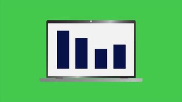Chart animation on a laptop for business, business chart animation, chart animation for business video