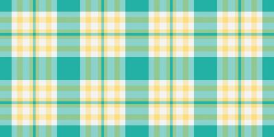 Vibrant teal and pale yellow plaid pattern. Perfect for textile design, website backgrounds, or crafting projects. A cheerful, seamless texture ideal for adding a touch of summery style. vector