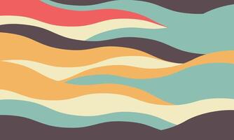 Abstract wavy pattern in muted pastel tones. Perfect for backgrounds, website design, or print projects. Evokes feelings of calm, fluidity, and retro style. Ideal for modern and minimalist designs. vector