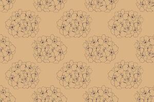 Elegant floral pattern in sepia tones. A repeating design featuring clusters of delicately drawn flowers. Perfect for textile prints, wallpaper, packaging, or website backgrounds. vector