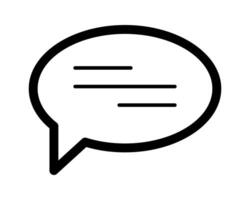 Bold speech bubble icon with text lines. Perfect for websites, apps, and presentations needing a clean, modern communication symbol. vector