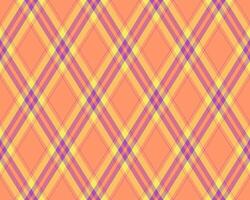 Vibrant diagonal plaid pattern in warm peach, yellow, and purple hues. Perfect for textile design, website backgrounds, or adding a touch of cheerful texture to your projects. vector