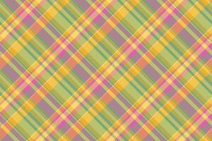 Customize fabric texture, track textile tartan check. Bed seamless plaid pattern background in yellow and lime colors. vector