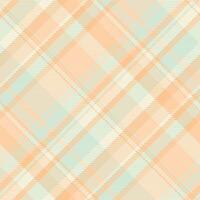 Coloured background plaid, improvement texture check fabric. Vertical seamless textile pattern tartan in orange and beige colors. vector