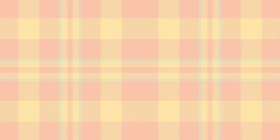 Rustic fabric check, style texture seamless background. Naked textile tartan pattern plaid in orange and amber colors. vector