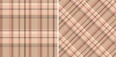 Two seamless neutral plaid patterns. Perfect for textile design, website backgrounds, or stationery. Subtle earthy tones create a calm and sophisticated aesthetic. vector