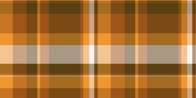 Endless check plaid texture, checker background fabric textile. Japanese tartan seamless pattern in orange and amber colors. vector