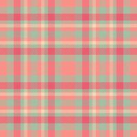 Stylish check textile tartan, formal plaid seamless pattern. Lady fabric background texture in red and pastel colors. vector