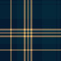 Elegant navy and gold plaid pattern. Perfect for textile design, apparel, or website backgrounds. This sophisticated texture evokes feelings of warmth and tradition. vector