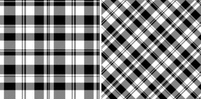 Pattern tartan fabric of check plaid with a texture background seamless textile. Set in monochrome colors for design wrapping paper sheets. vector
