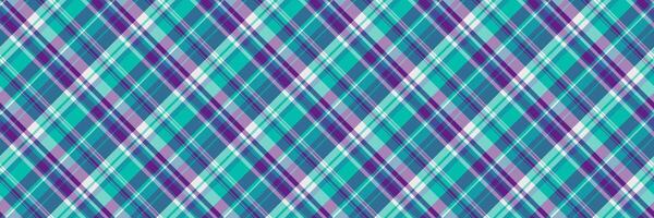 Canvas tartan textile, oktoberfest pattern fabric background. Genuine plaid check seamless texture in cyan and teal colors. vector