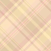 Website texture check, handkerchief textile background seamless. Revival tartan pattern fabric plaid in light and moccasin colors. vector