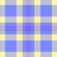 Editable pattern fabric, 1940s seamless tartan plaid. Perfection background check texture textile in light and blue colors. vector