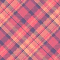 Volume background check , retro fabric texture seamless. Tradition plaid tartan pattern textile in red and pastel colors. vector