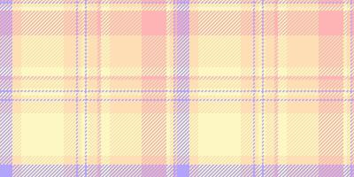 Volume fabric seamless, trend tartan textile background. Post check pattern texture plaid in light and peach puff colors. vector