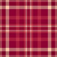 Elegant red and cream plaid pattern. Perfect for textile design, apparel, or website backgrounds. This seamless texture evokes warmth and sophistication. Ideal for autumnal or holiday themes. vector