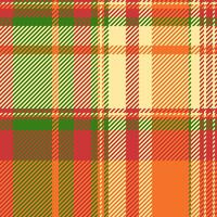 Flow fabric background plaid, wear seamless check . Realistic textile tartan pattern texture in yellow and orange colors. vector