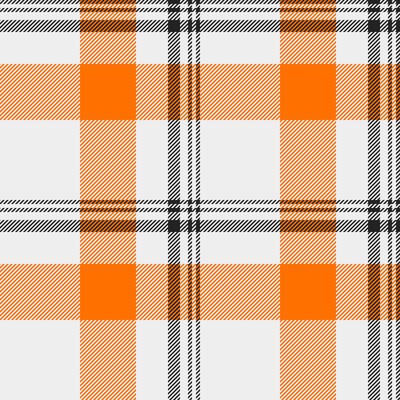 Vibrant orange and beige plaid pattern on white background. Perfect for textile designs, apparel, web banners, or fallthemed projects. Clean, seamless repeat.