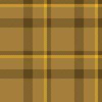 Stylish brown and gold plaid pattern. Perfect for textile design, fashion, website backgrounds, or autumnal projects. Seamless repeat texture offers versatile design options. vector