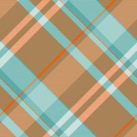 Nobility tartan plaid pattern, 50s textile texture . Sea fabric seamless check background in teal and bright colors. vector