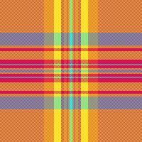 Folklore seamless plaid fabric, tile pattern tartan background. Funky texture textile check in pink and yellow colors. vector