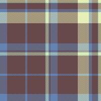 Elegant muted plaid pattern in soft browns, blues, and pale yellows. Perfect for textile design, apparel, wrapping paper, or website backgrounds. vector