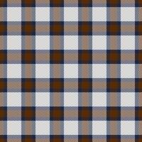 Elegant plaid pattern in brown, beige, and navy blue on a light gray background. Perfect for textile design, website backgrounds, or seasonal branding. vector