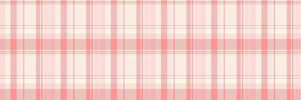 Editable seamless fabric plaid, book background pattern . Plain tartan texture textile check in misty rose and old lace colors. vector