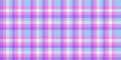 Kid fabric seamless check, bathroom background tartan textile. Multicolor texture plaid pattern in violet and cyan colors. vector