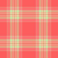 Vibrant coral, peach, and mint green plaid pattern. Perfect for textile design, website backgrounds, or crafting projects. vector