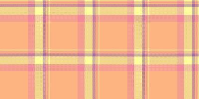 Cool textile pattern tartan, fiber check background. Preppy plaid seamless fabric texture in orange and yellow colors. vector