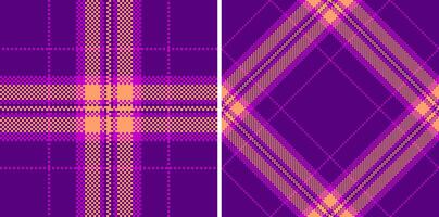 Textile tartan of background fabric check with a seamless plaid texture pattern. Set in dark colors. Fashion trends for every season and holiday. vector