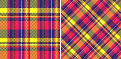 Pattern seamless plaid of tartan background with a fabric check texture textile. Set in light colors. Latest trends in modern everyday fashion prints. vector