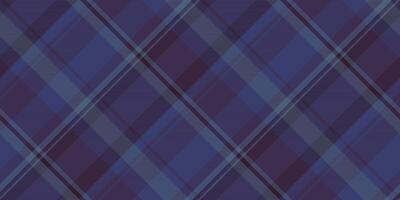 Website plaid fabric, row texture pattern seamless. Wide background tartan textile check in blue and violet colors. vector