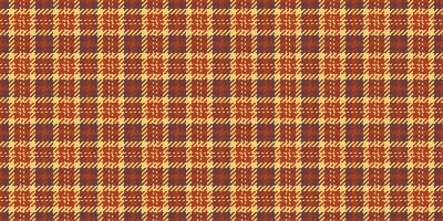 Complexity textile fabric texture, advertising check background plaid. Stylish pattern tartan seamless in red and amber colors. vector