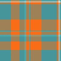 Vibrant teal, orange, and taupe plaid pattern. Perfect for textile design, fashion, or web backgrounds. This bold, geometric design evokes a sense of warmth and modern style. vector