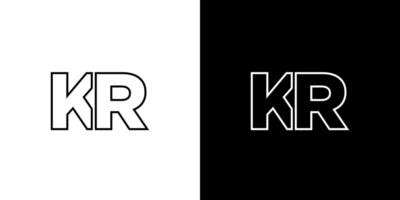 Letter K and R, KR logo design template. Minimal monogram initial based logotype. vector