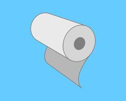 Clean, minimalist illustration of a roll of paper, perfect for websites, brochures, or presentations needing a simple yet modern graphic representing paper products, packaging, or manufacturing. vector