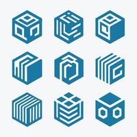 Cube Fusion Cube collection logo vector