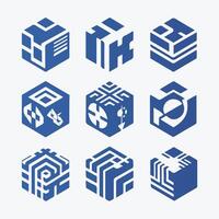 Cube Forge Cube collection logo vector