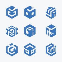 Cube X cel Cube collection logo vector